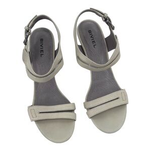 Biviel Tan Cone Heeled Sandals size 38.5 (8)